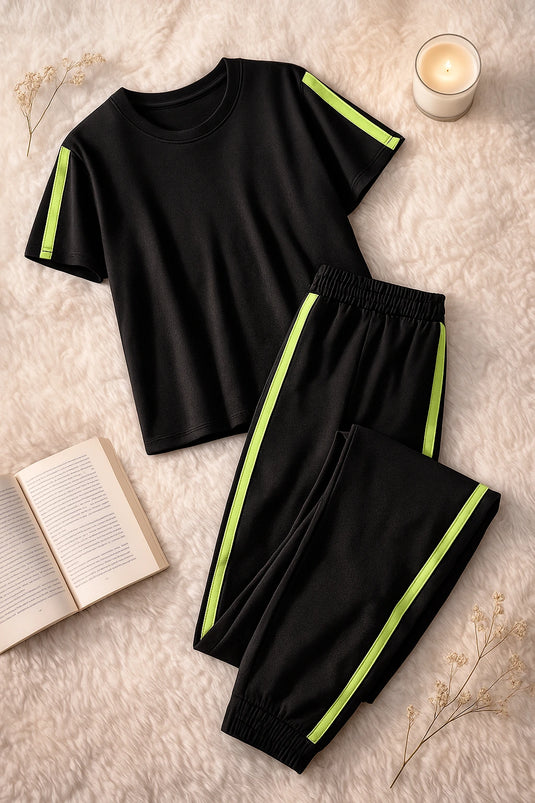 GREEN BLACK GYM SUIT