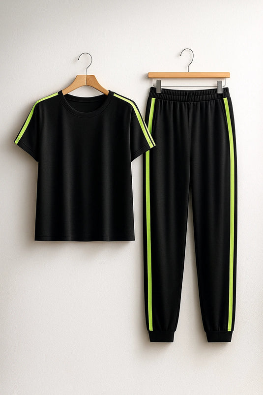 GREEN BLACK GYM SUIT