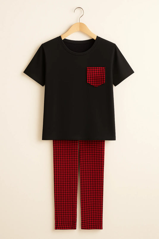 Black and Red Check Style