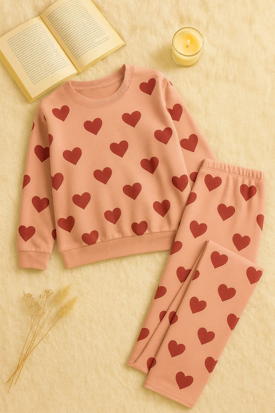 Winter Pink Dilbar Co-Ord Set Night Suit