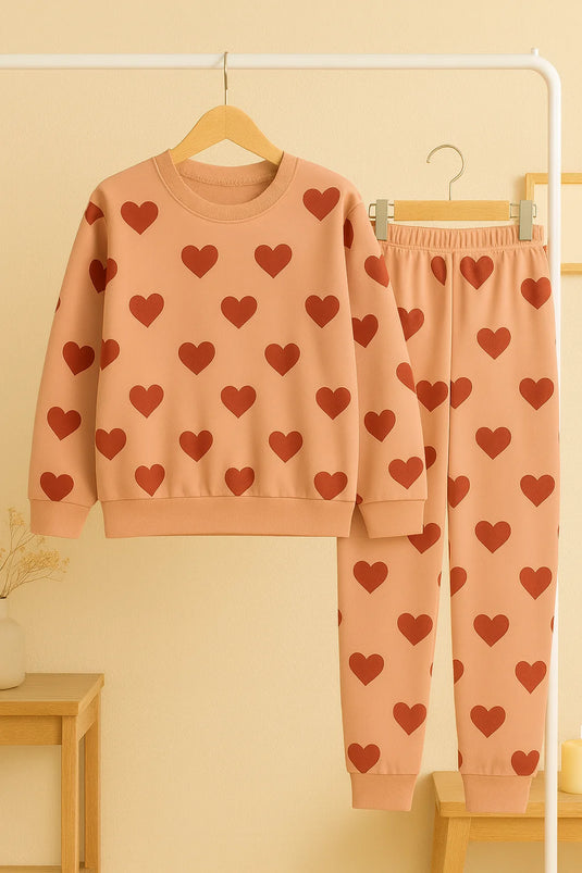 Winter Pink Dilbar Co-Ord Set Night Suit