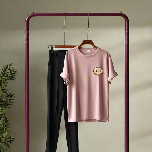 PINK DONUT DRIP PRINTED SHIRT AND TROUSER