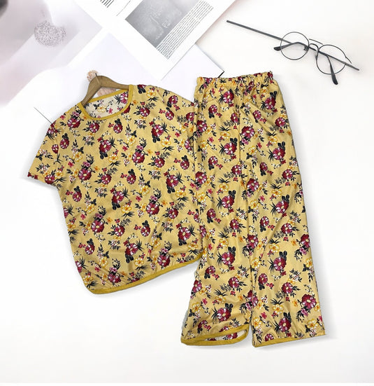 GOLDEN BLOOM PRINTED SHIRT AND TROUSER