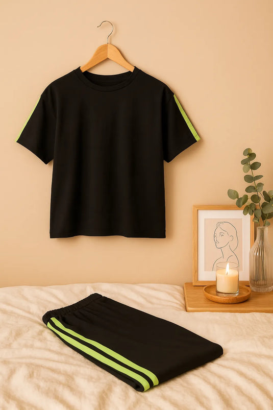 GREEN BLACK GYM SUIT