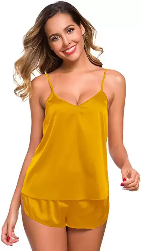 YELLOW CAMI SETS FOR WOMEN